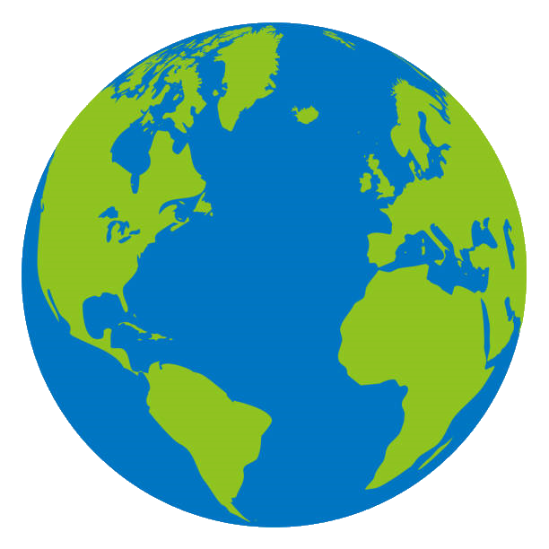 Earth with a simple and flat design, Atlantic